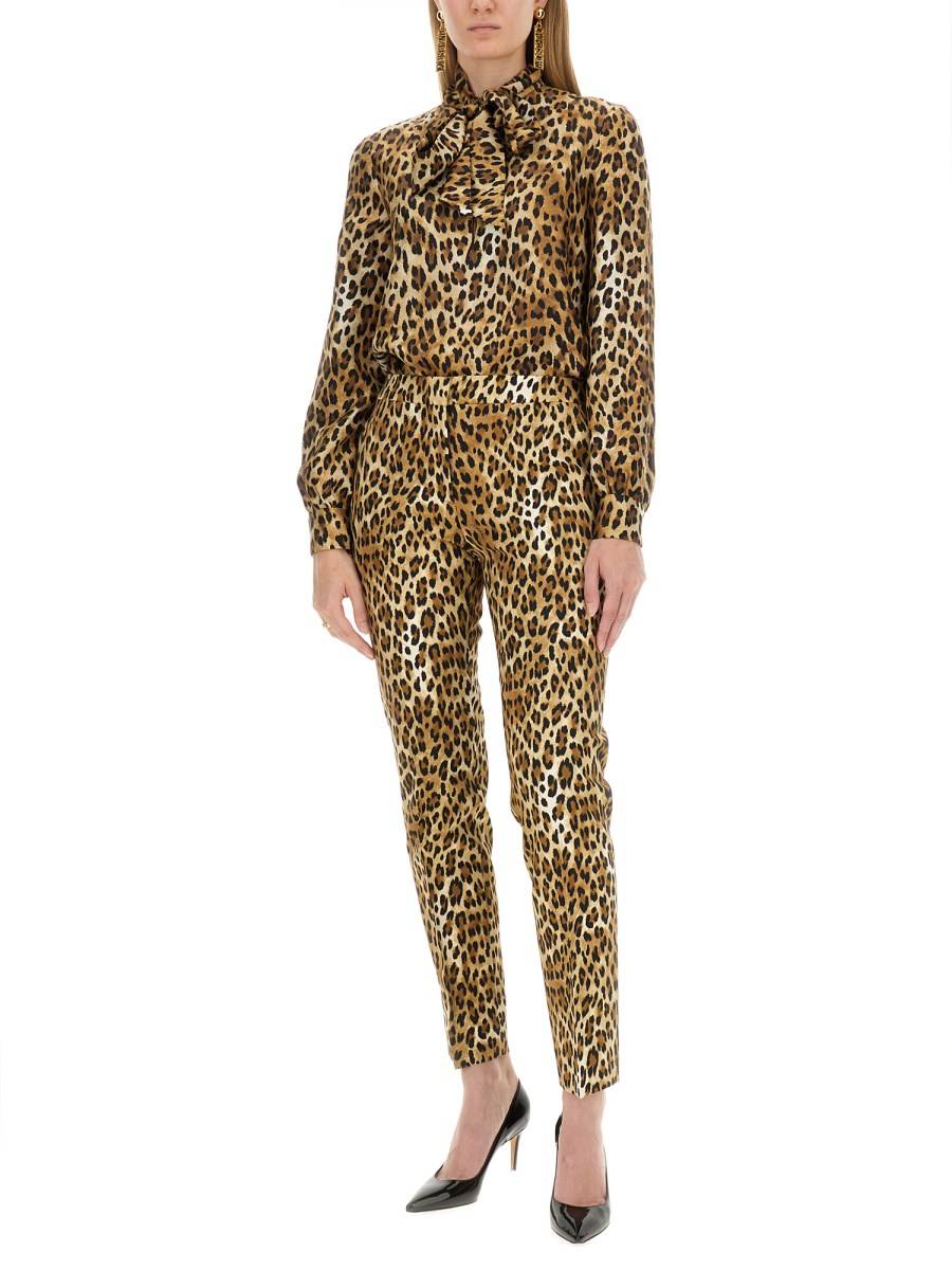 MOSCHINO CAMICIA IN SETA CON MOTIVO ANIMALIER