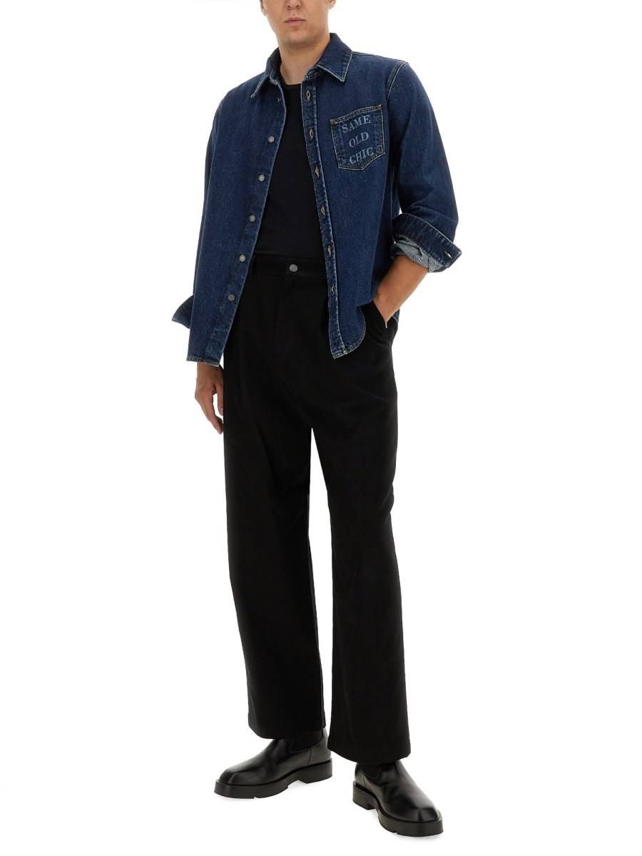 MOSCHINO CAMICIA "SAME OLD CHIC'" IN DENIM DI COTONE