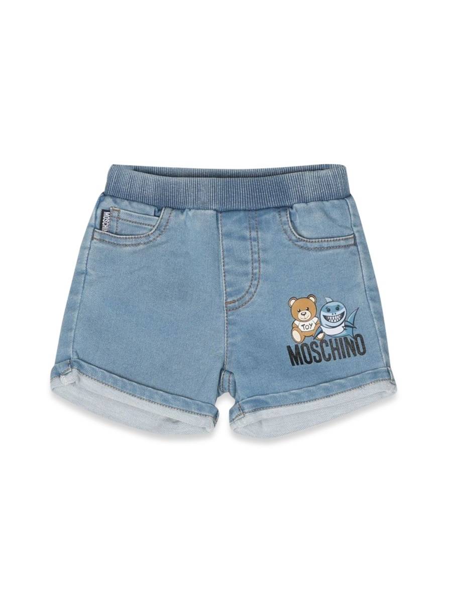 MOSCHINO DENIM FLEECE SHORTS