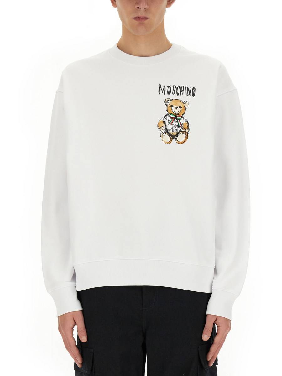 MOSCHINO FELPA DRAWN TEDDY BEAR