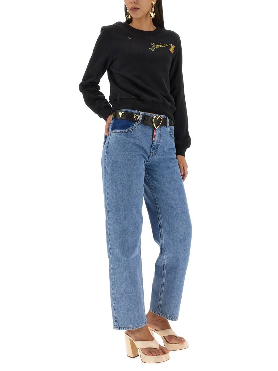 MOSCHINO FELPA IN COTONE CON LOGO