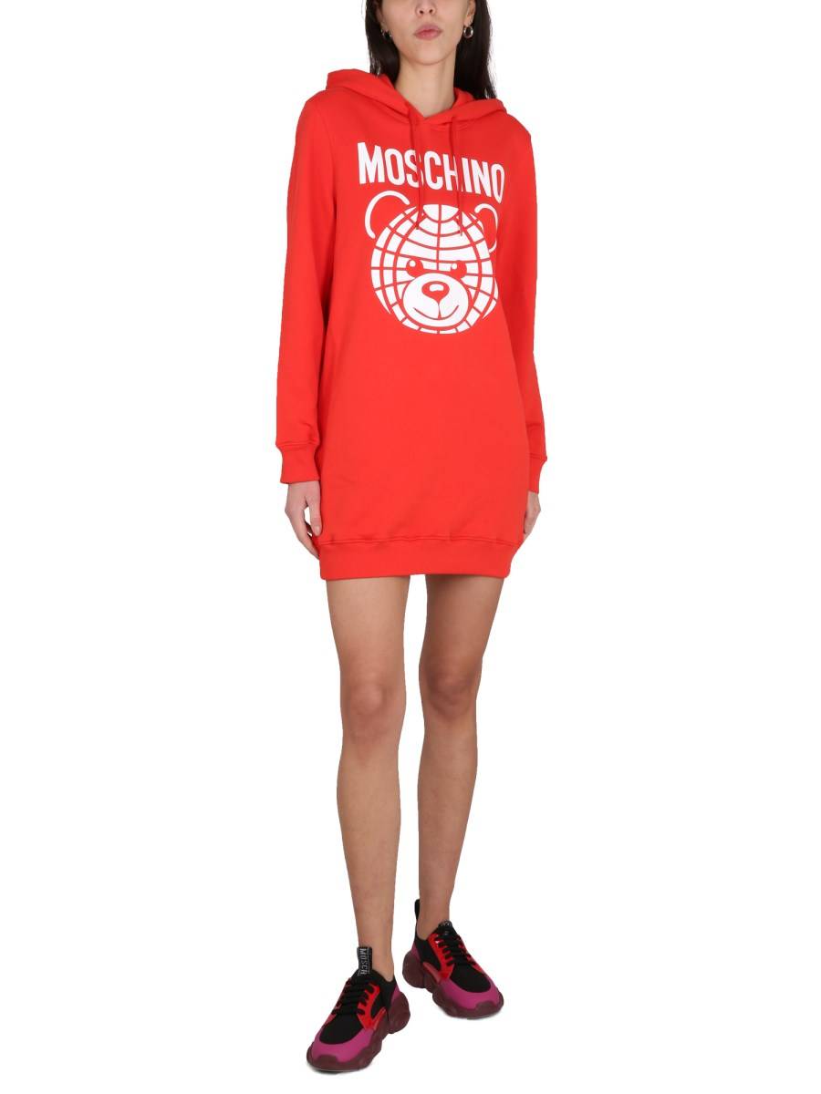 MOSCHINO FELPA IN COTONE CON STAMPA LOGO