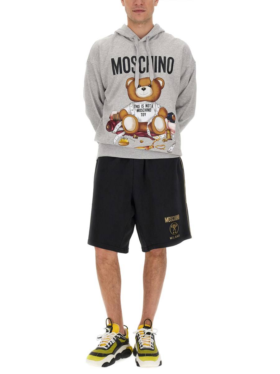 MOSCHINO FELPA IN COTONE CON STAMPA TEDDY