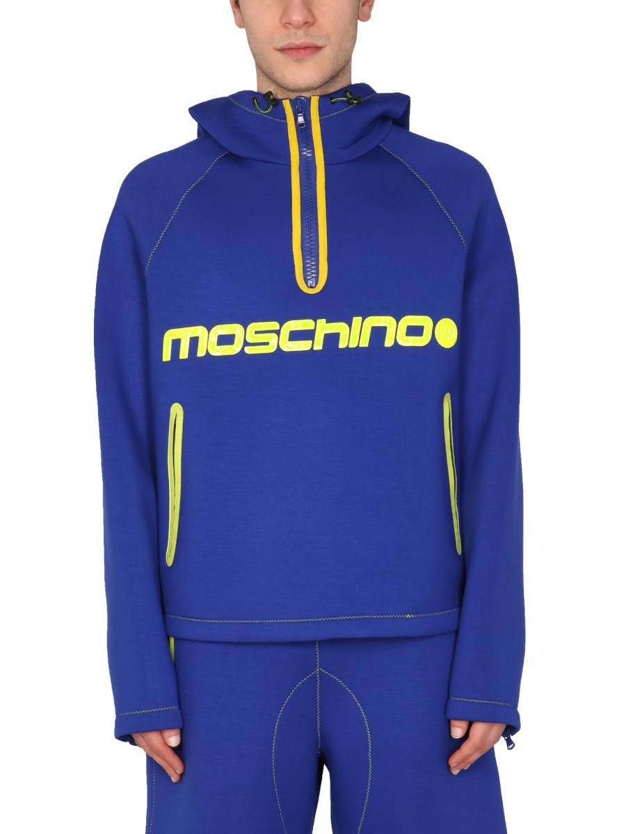 MOSCHINO FELPA IN NEOPRENE CON LOGO SURF