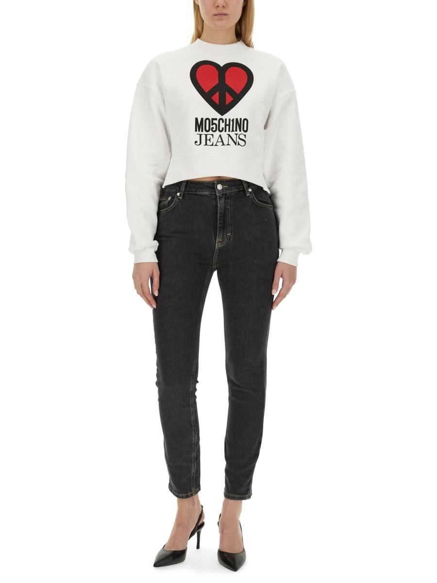 MOSCHINO JEANS FELPA IN COTONE CON LOGO