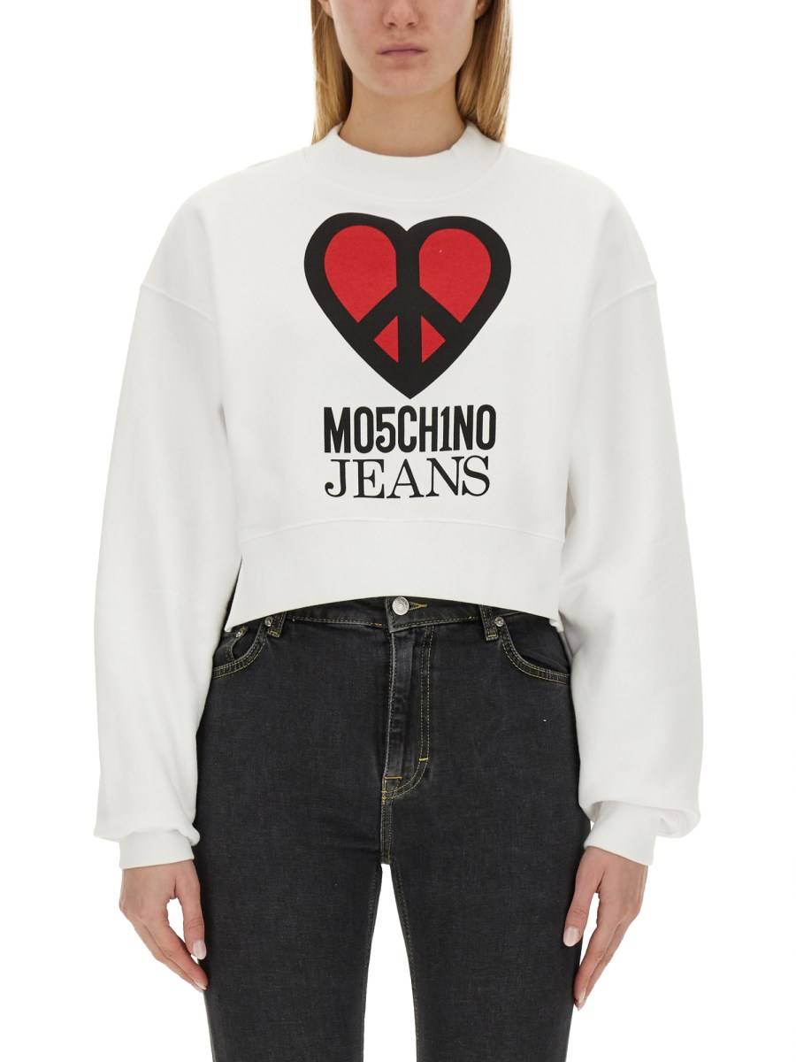 MOSCHINO JEANS FELPA IN COTONE CON LOGO