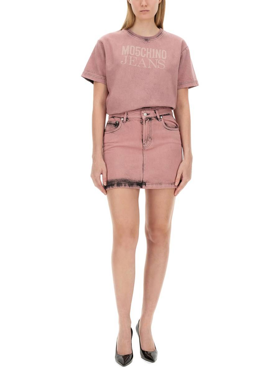 MOSCHINO JEANS GONNA MINI IN DENIM