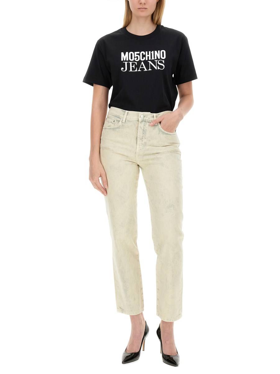 MOSCHINO JEANS JEANS CROPPED IN DENIM
