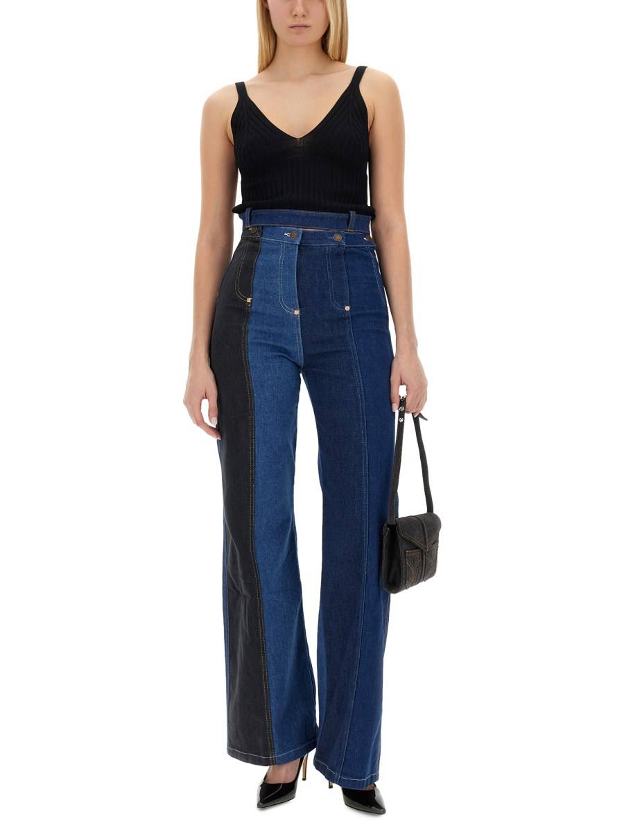 MOSCHINO JEANS JEANS WIDE LEG IN DENIM DI COTONE