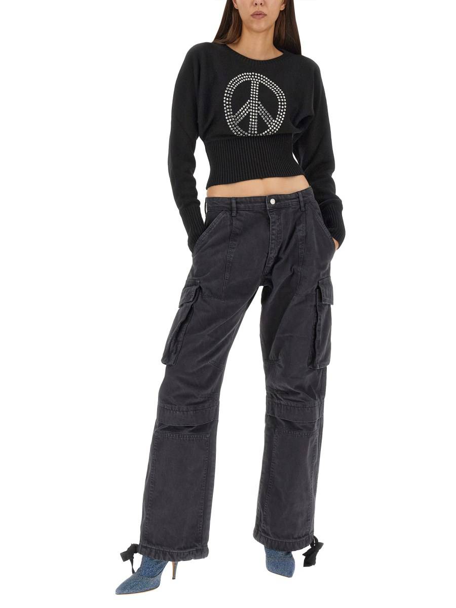 MOSCHINO JEANS MAGLIA PEACE SYMBOL IN MISTO LANA