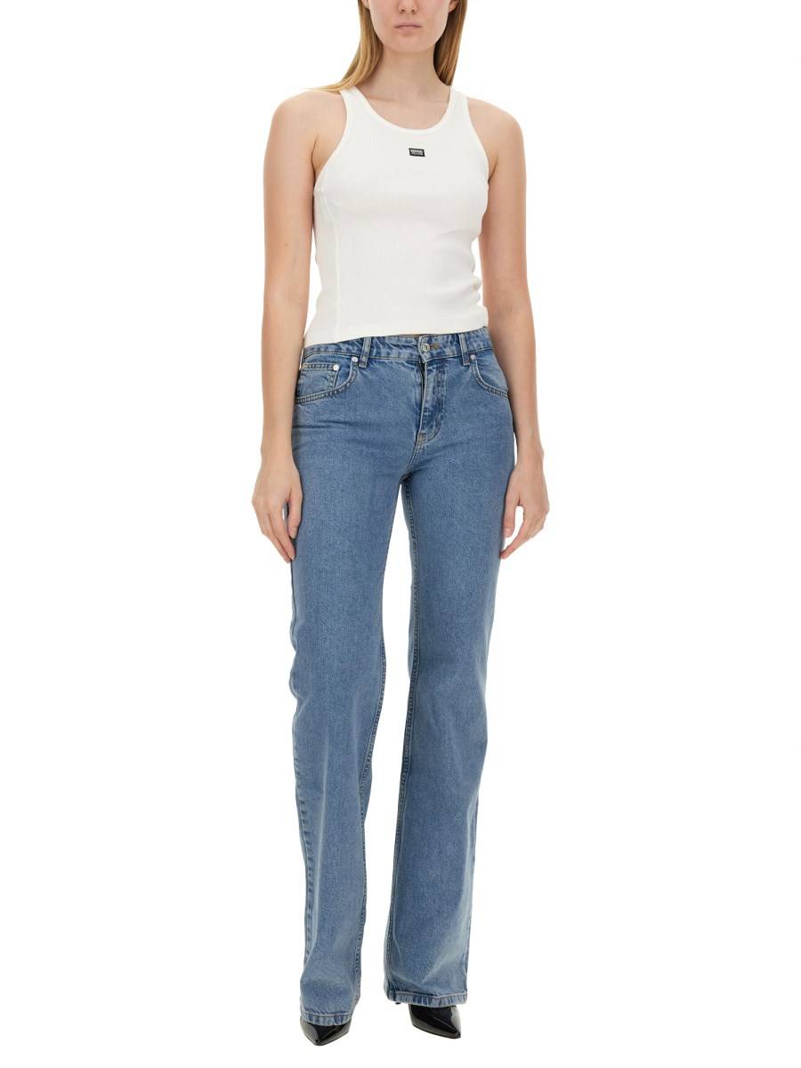 MOSCHINO JEANS TOP CON LOGO IN COTONE