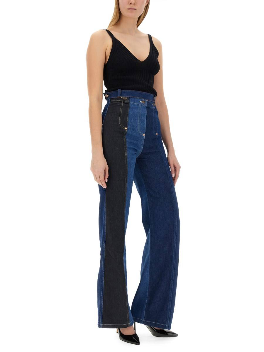 MOSCHINO JEANS TOP IN VISCOSA CON SCOLLO A V