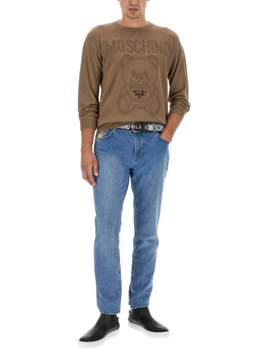 MOSCHINO MAGLIA IN LANA VERGINE CON LOGO
