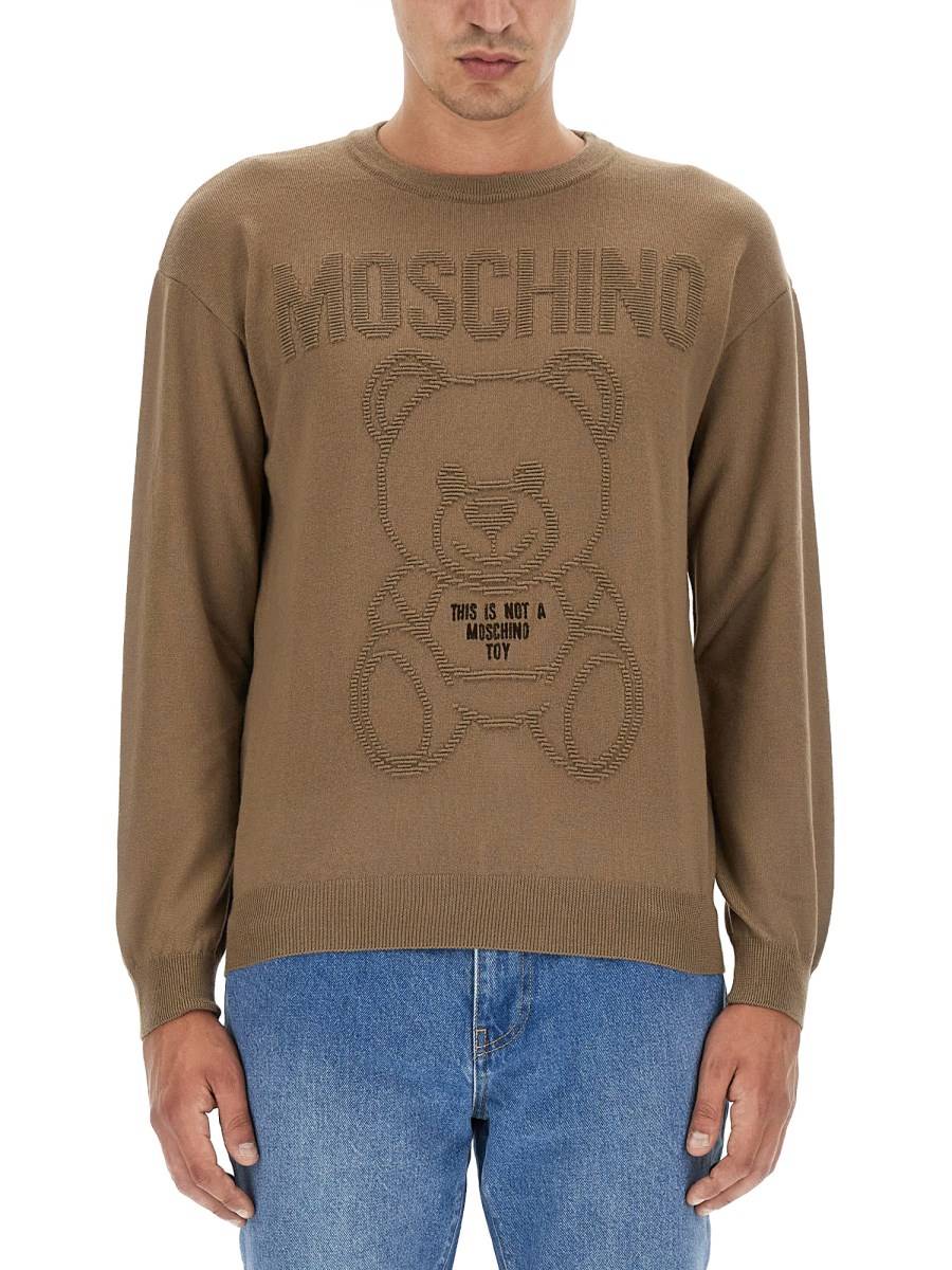 MOSCHINO MAGLIA IN LANA VERGINE CON LOGO