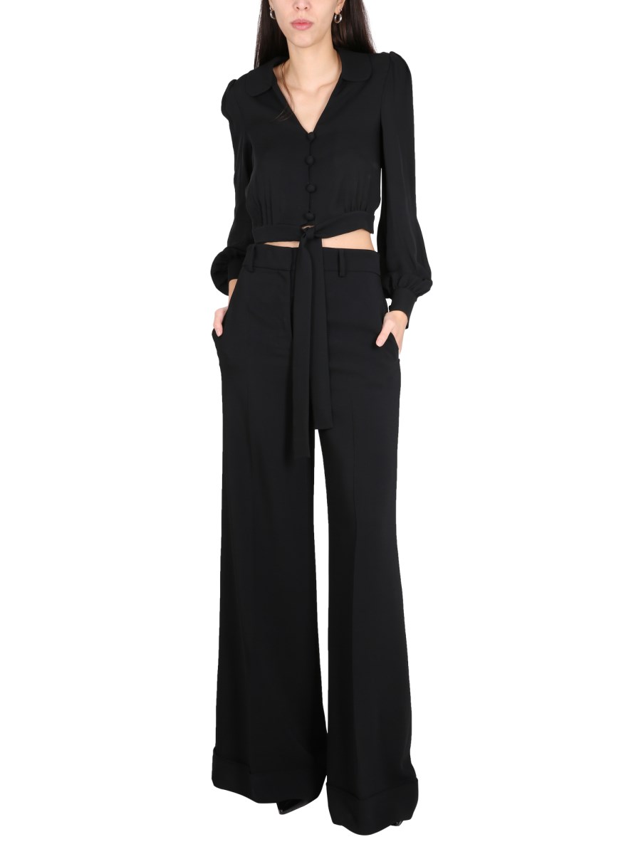 MOSCHINO PANTALONE A VITA ALTA IN CRÊPE DI VISCOSA