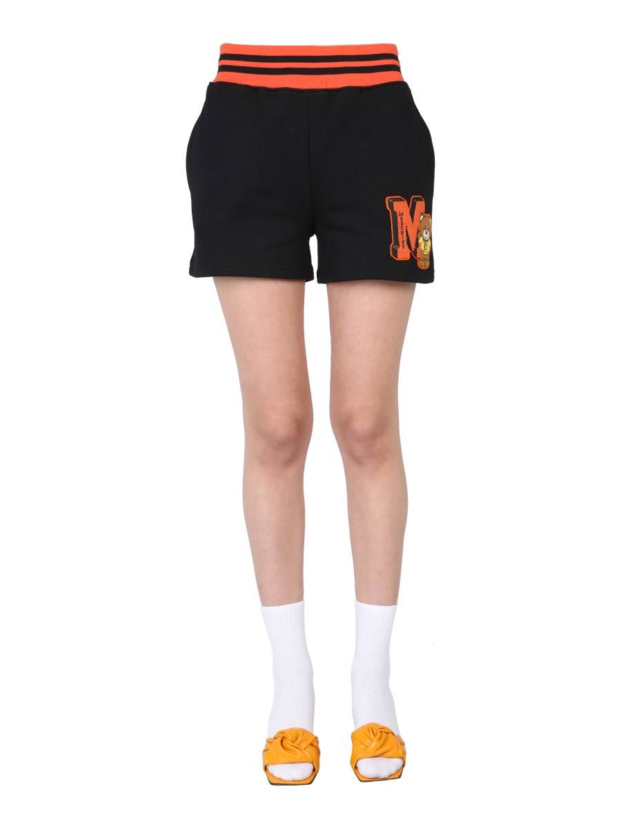 MOSCHINO SHORTS VARSITY IN COTONE "TEDDY BEAR"