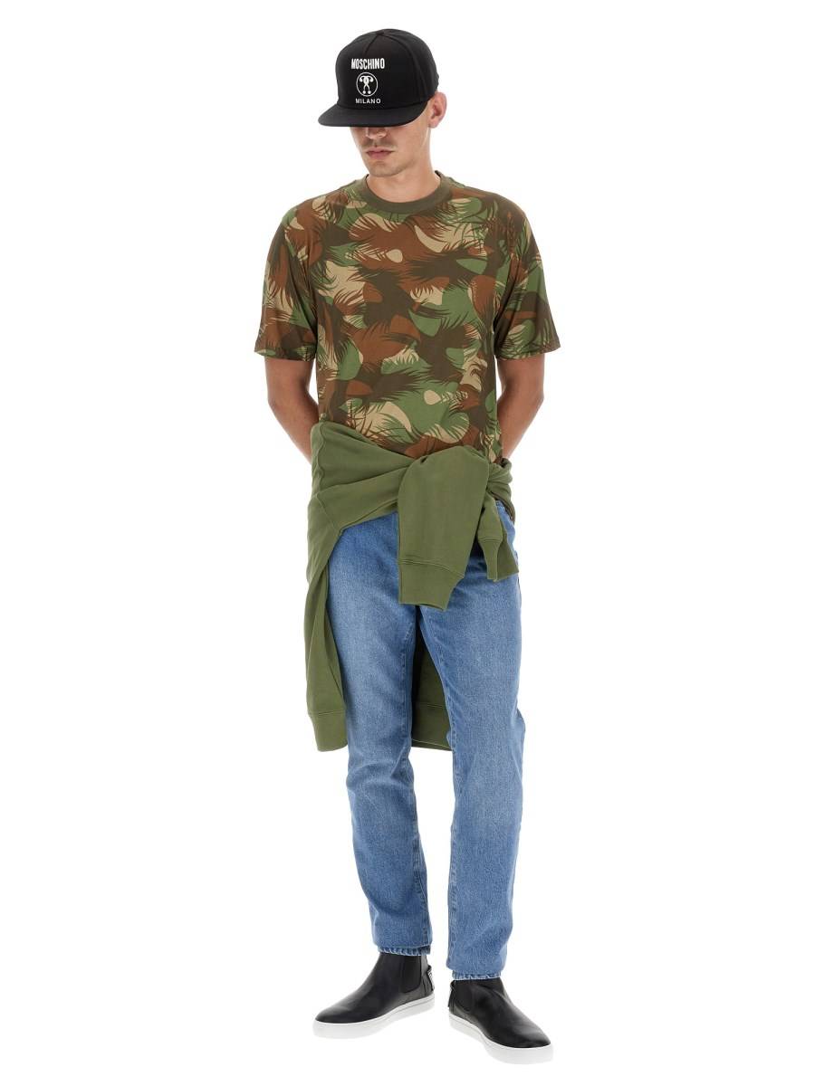 MOSCHINO T-SHIRT CAMOUFLAGE IN COTONE