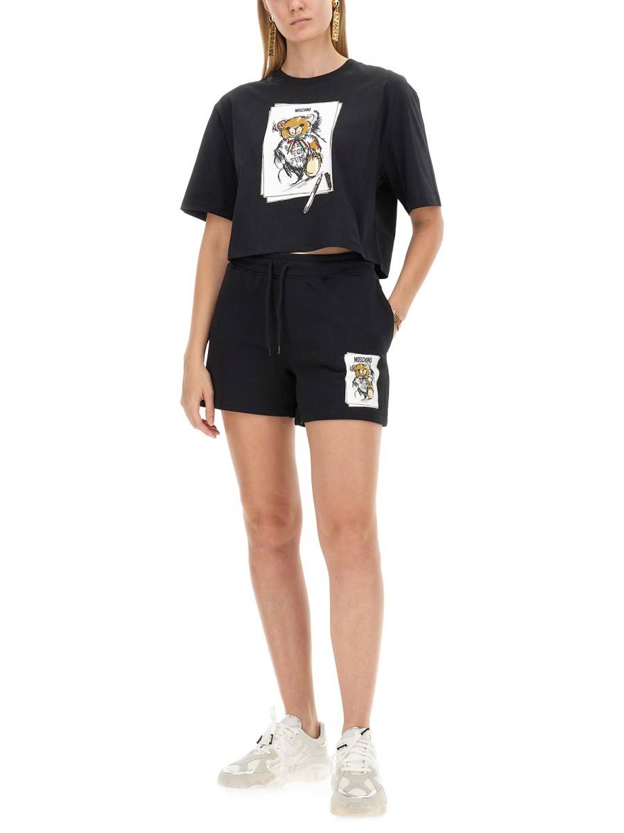 MOSCHINO T-SHIRT IN JERSEY DI COTONE