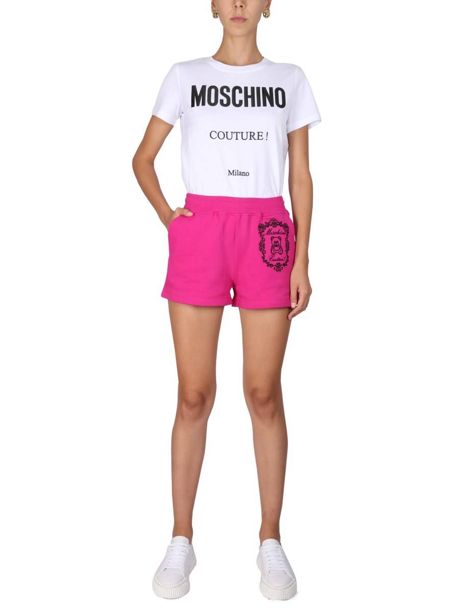MOSCHINO T-SHIRT IN JERSEY DI COTONE CON LOGO