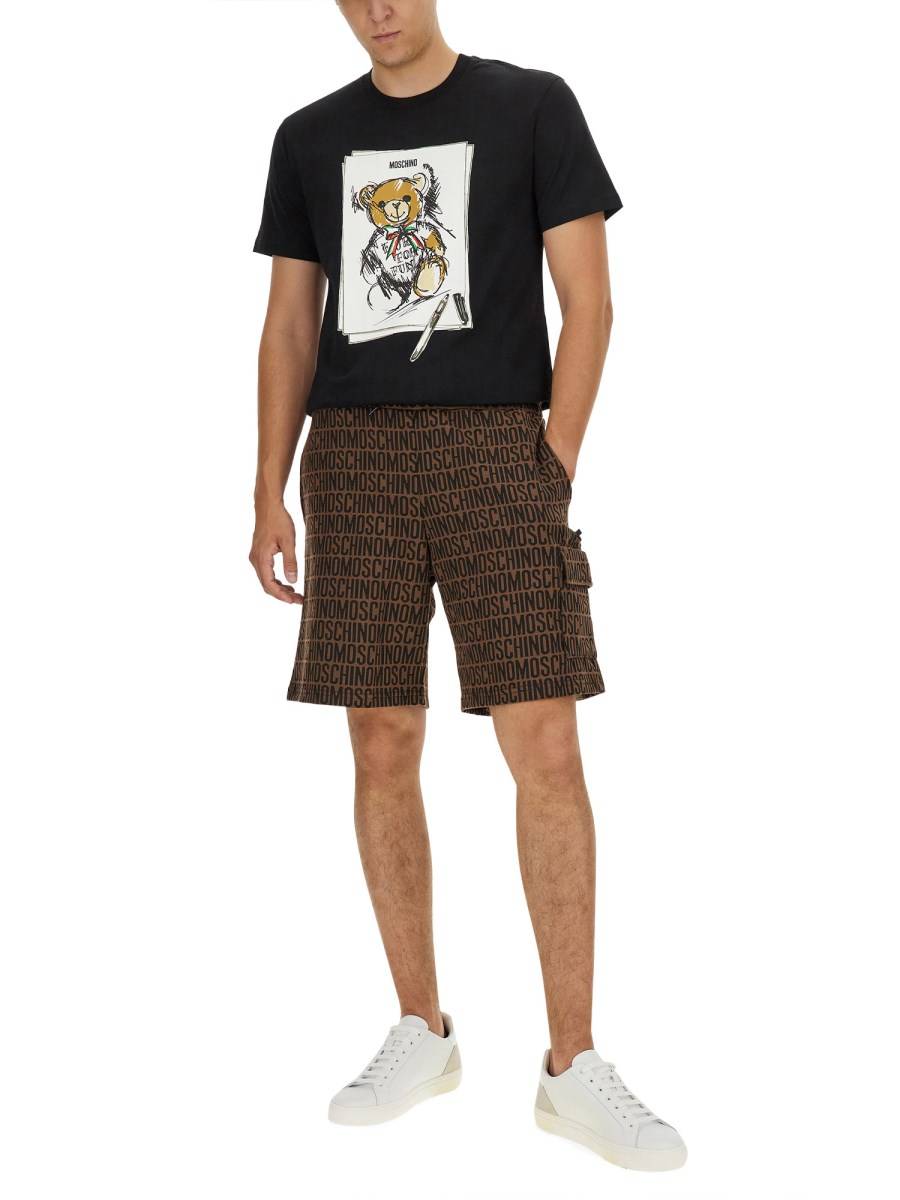 MOSCHINO T-SHIRT IN JERSEY DI COTONE TEDDY BEAR