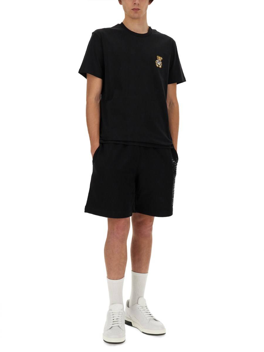 MOSCHINO T-SHIRT TEDDY PATCH IN COTONE