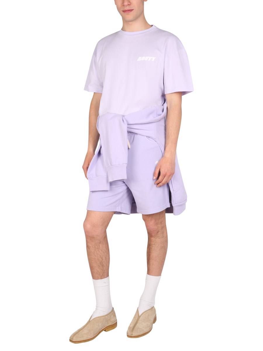 MOUTY BERMUDA IN JERSEY DI COTONE CON RICAMO LOGO
