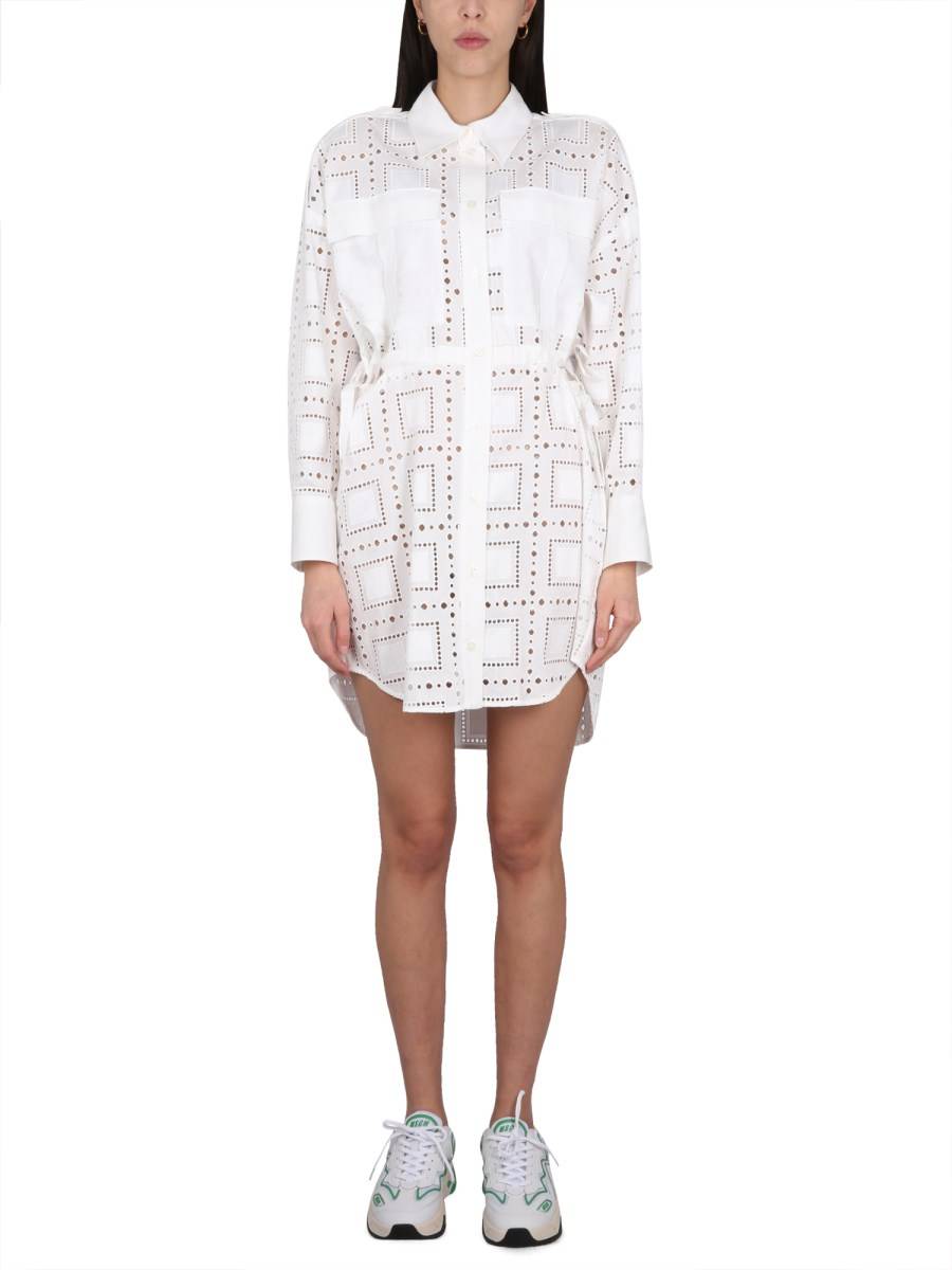 MSGM ABITO CHEMISIER IN COTONE SANGALLO
