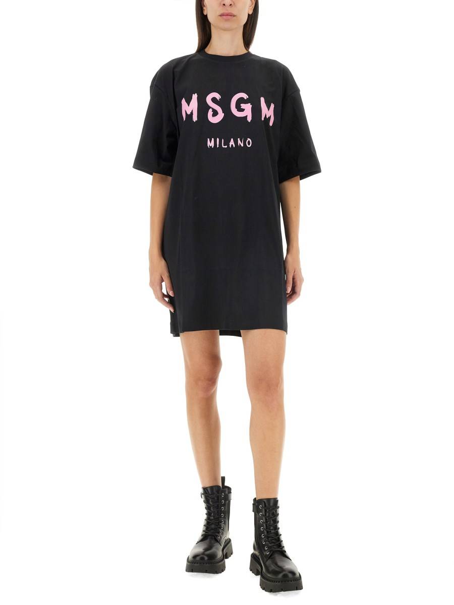 MSGM ABITO IN JERSEY DI COTONE CON LOGO