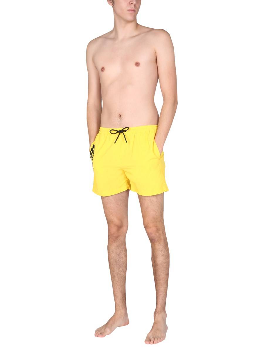 MSGM BERMUDA IN NYLON CON STAMPA LOGO