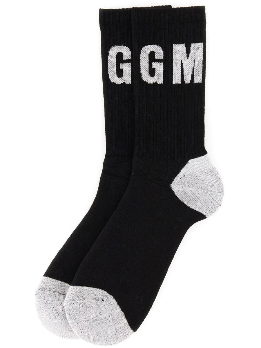 MSGM CALZINI IN COTONE CON LOGO