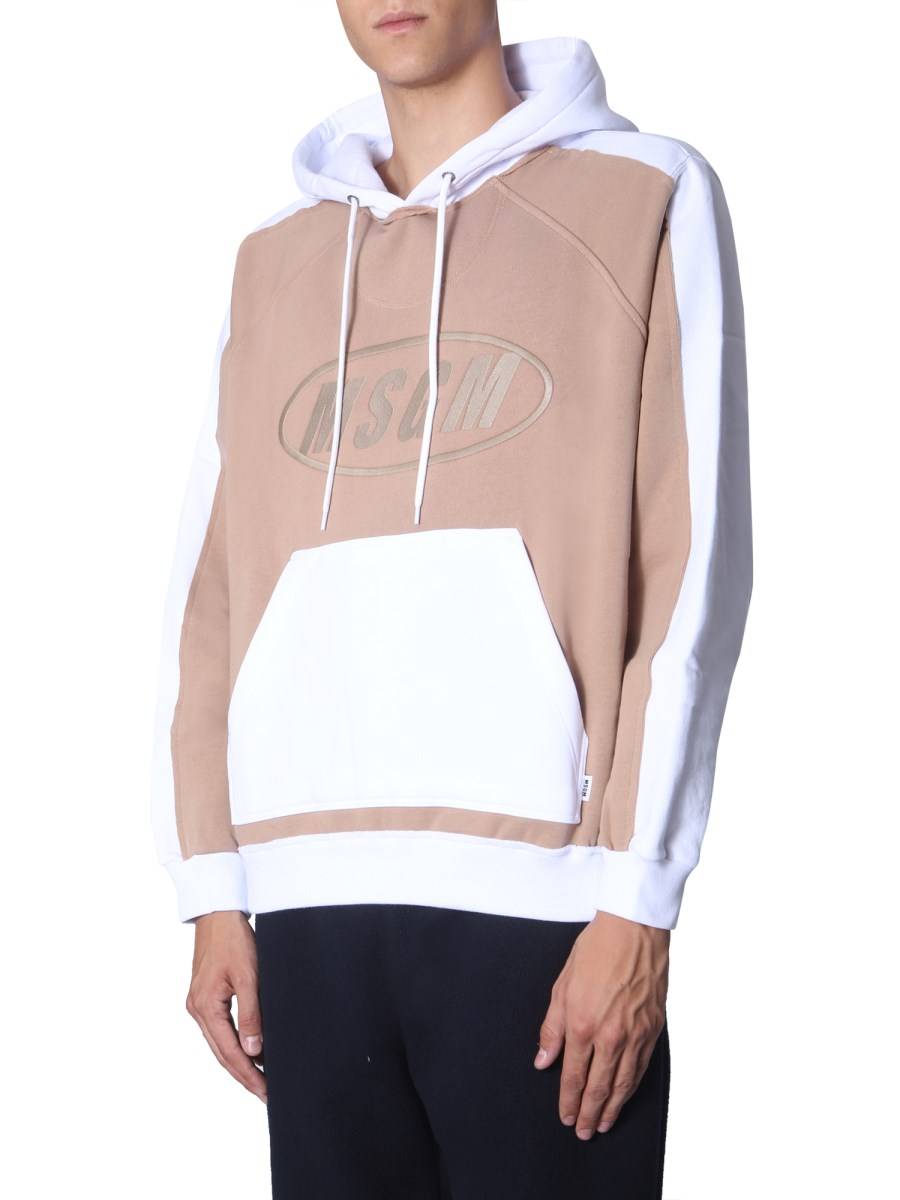 MSGM FELPA CON CAPPUCCIO IN COTONE CON LOGO
