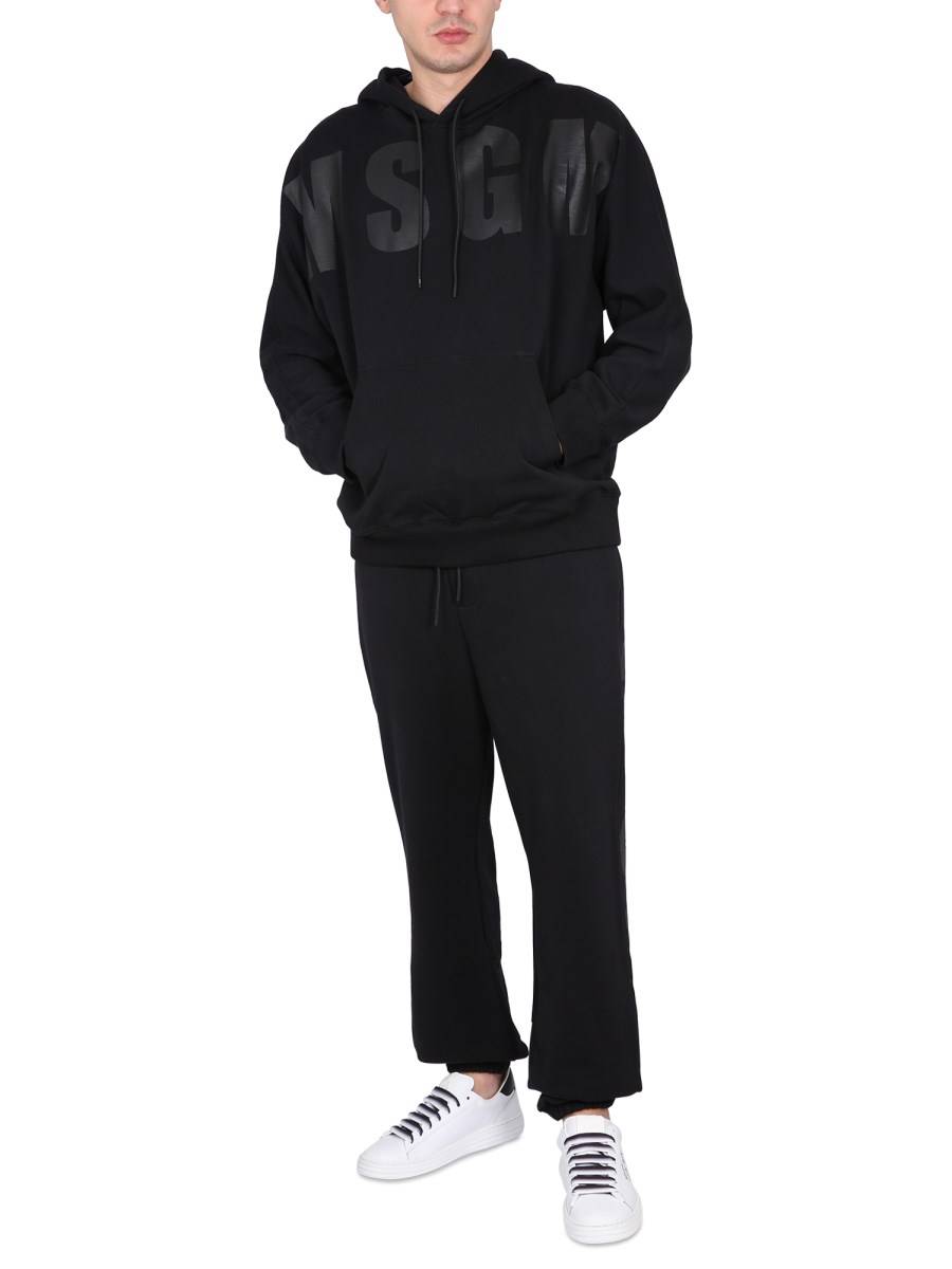 MSGM FELPA CON MAXI LOGO IN COTONE