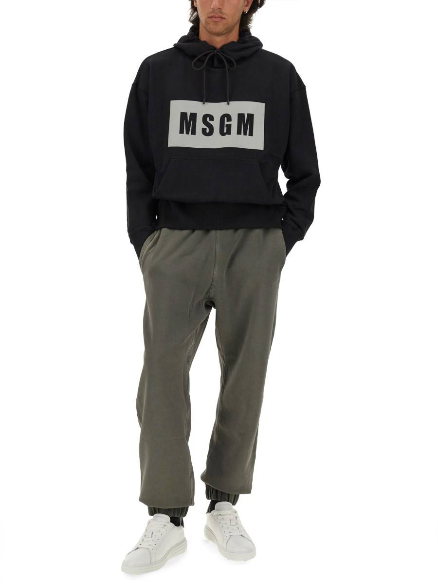 MSGM FELPA IN COTONE CON LOGO