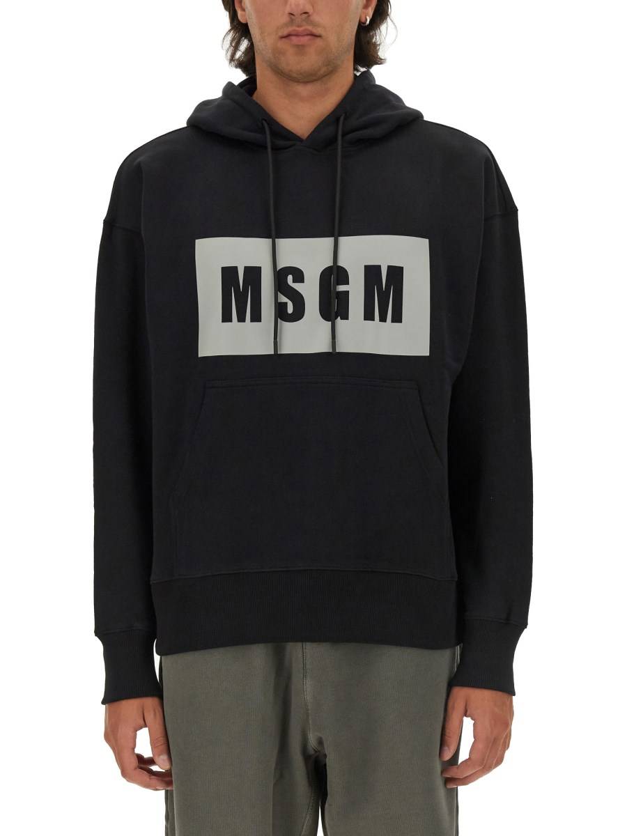 MSGM FELPA IN COTONE CON LOGO