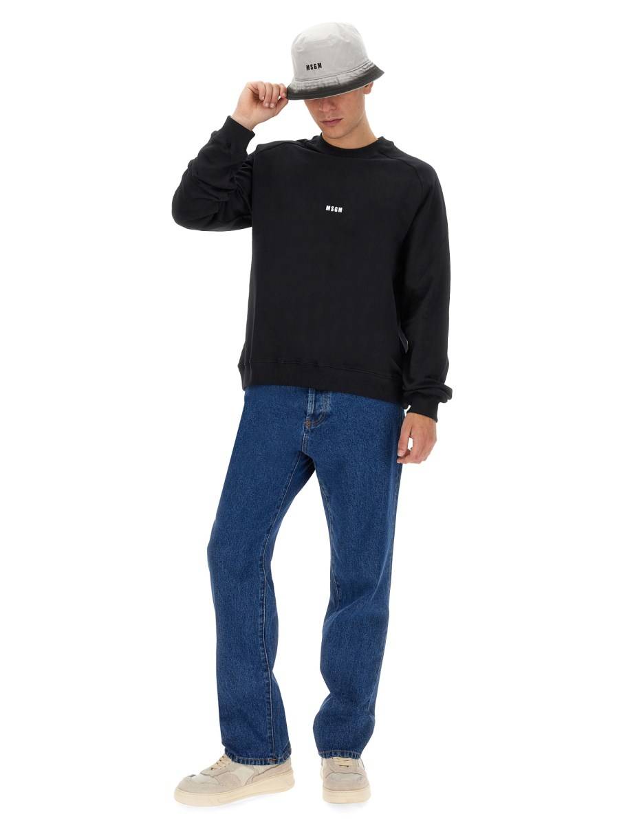 MSGM FELPA IN COTONE CON LOGO LETTERING