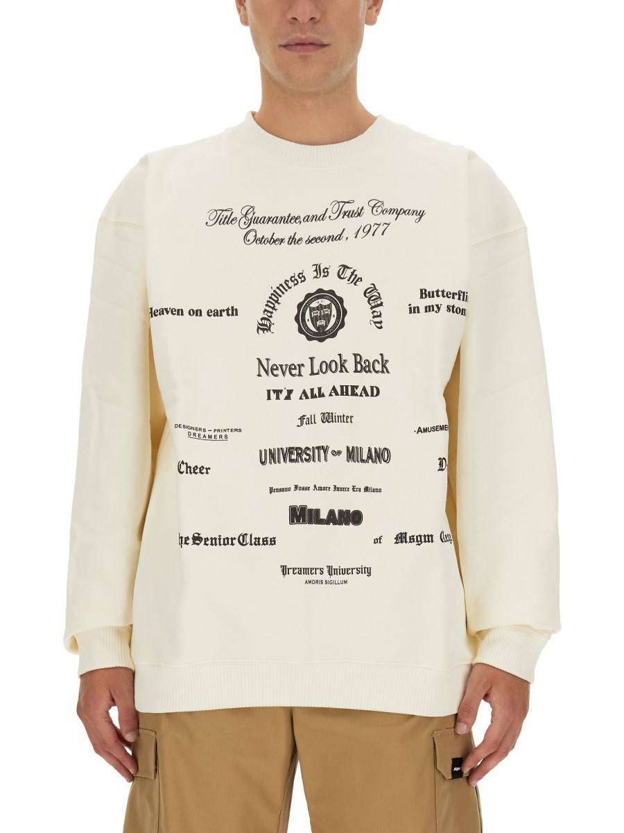 MSGM FELPA IN COTONE CON LOGO