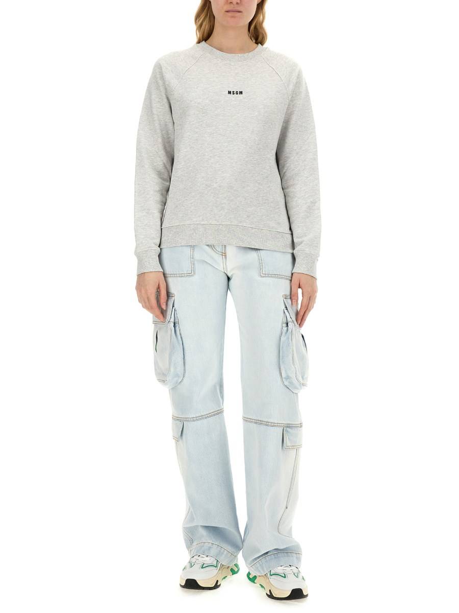 MSGM FELPA IN COTONE CON LOGO