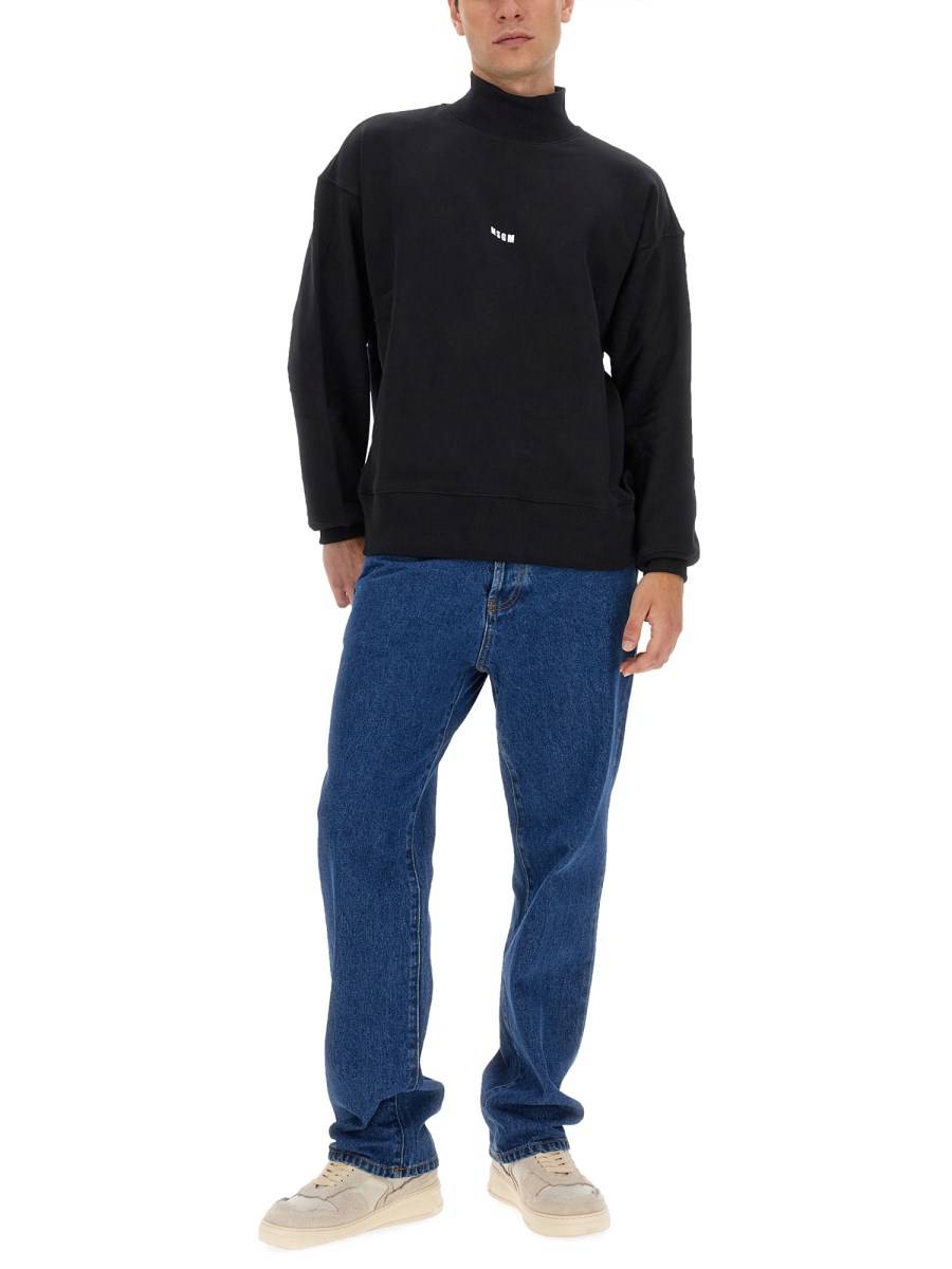 MSGM FELPA IN COTONE CON MICRO LOGO