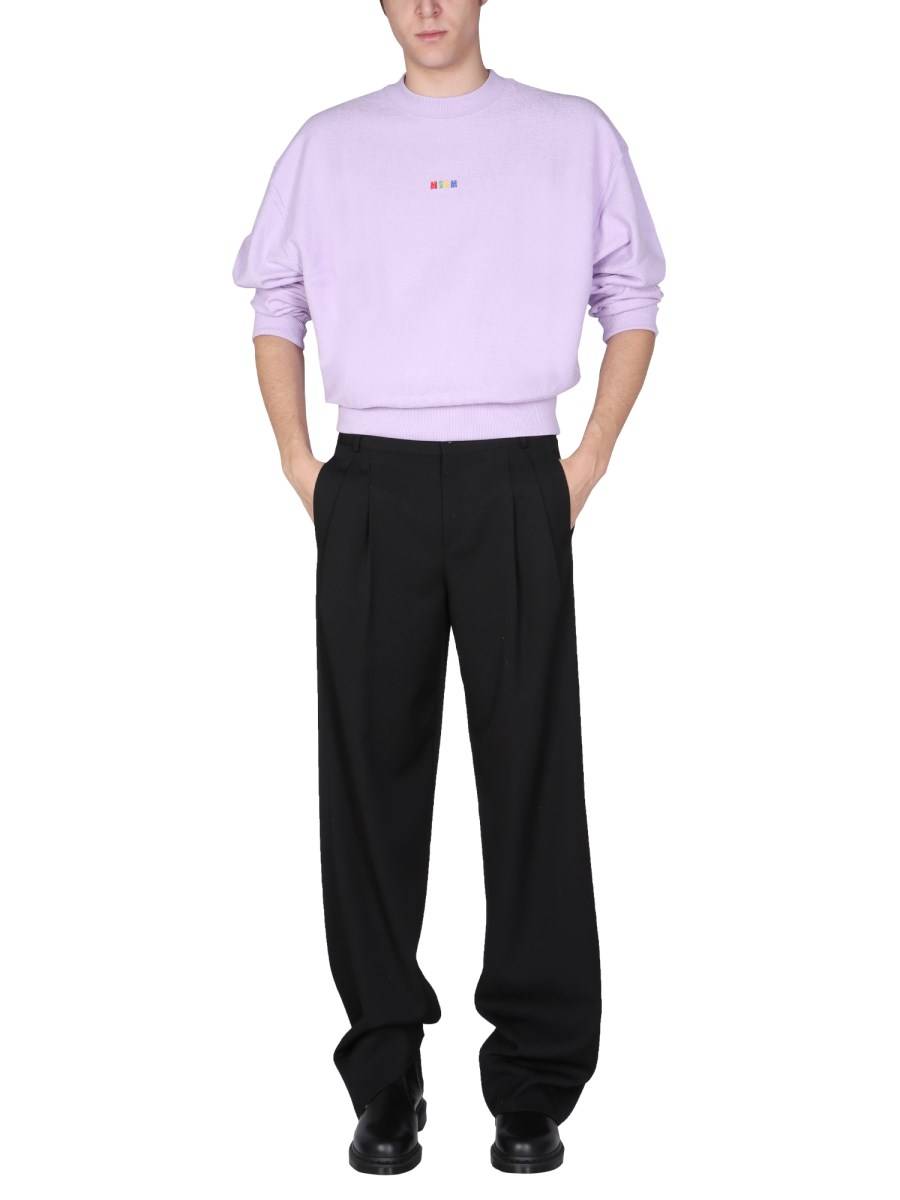 MSGM FELPA IN COTONE CON MICRO LOGO