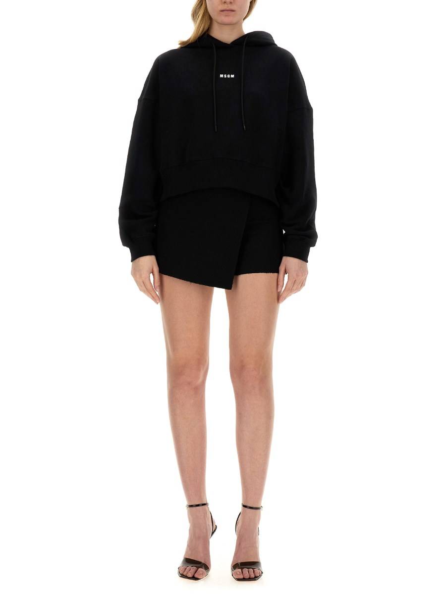 MSGM FELPA IN COTONE CON STAMPA LOGO