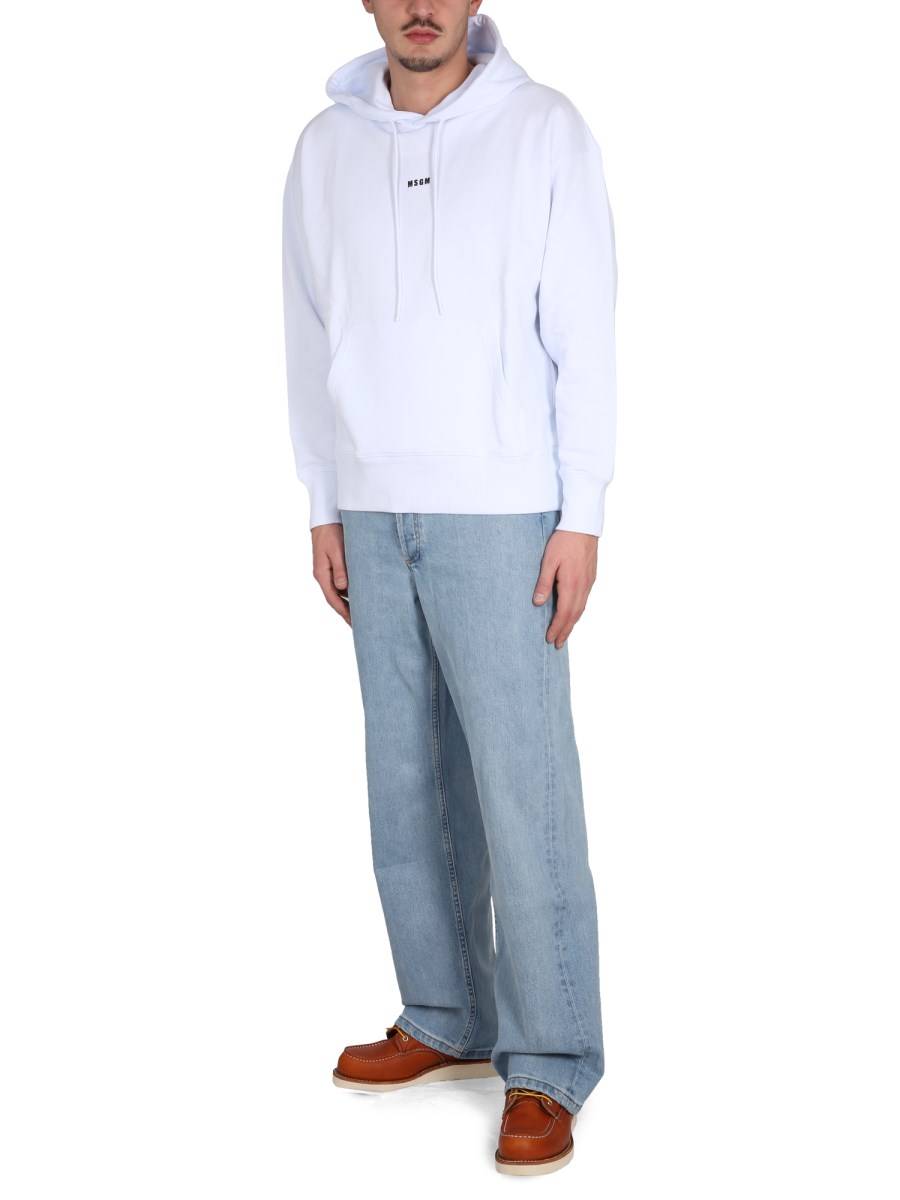 MSGM FELPA IN COTONE CON STAMPA MICRO LOGO