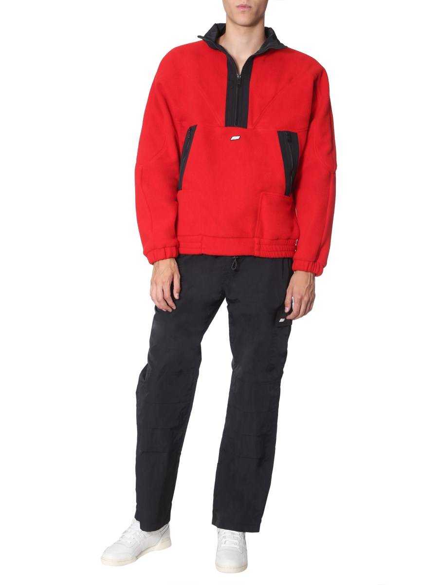 MSGM FELPA IN PILE CON ZIP E RICAMO
