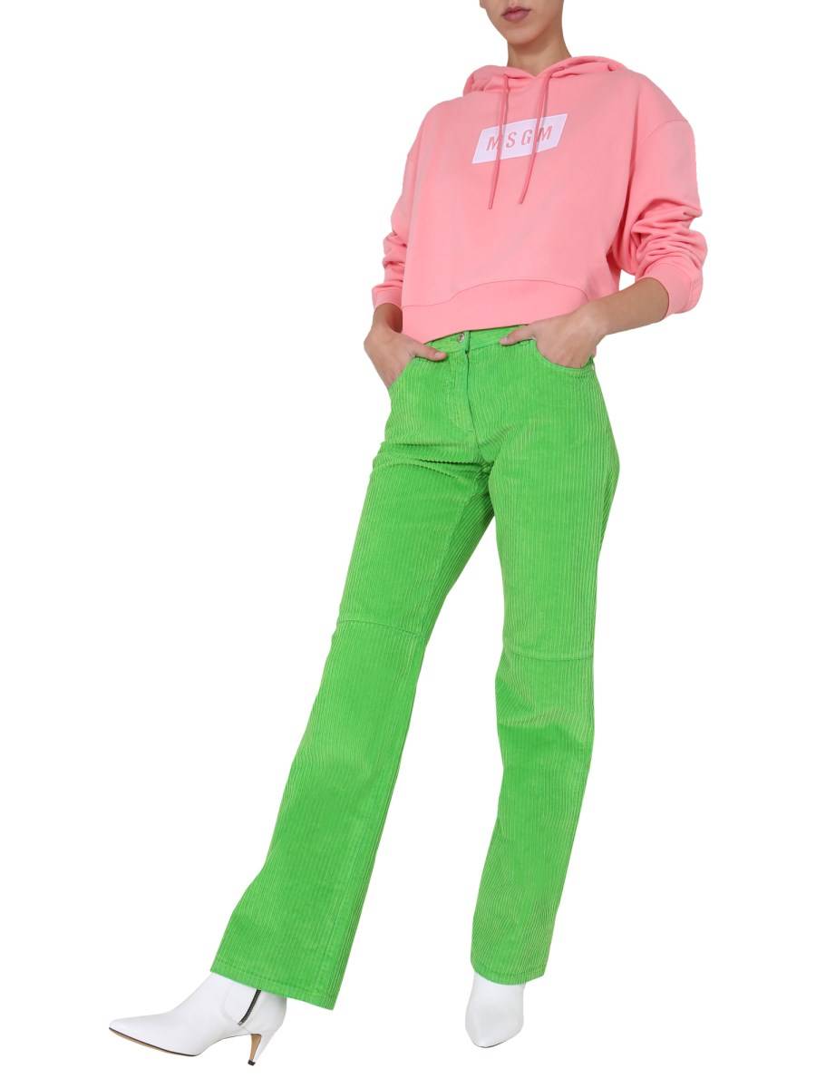 MSGM FELPA REGULAR FIT IN COTONE CON BOX LOGO