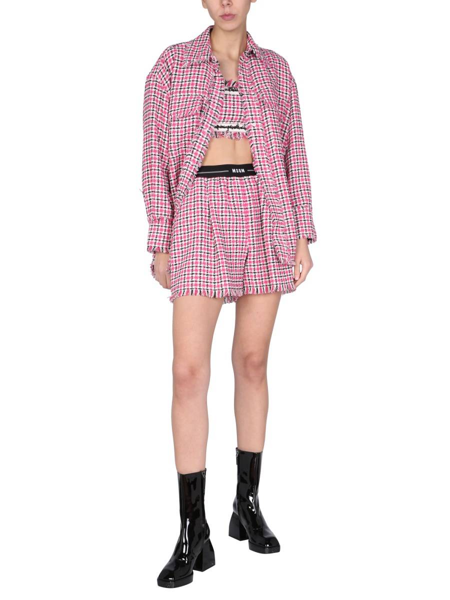 MSGM GIACCA IN TWEED CON MOTIVO CHECKED