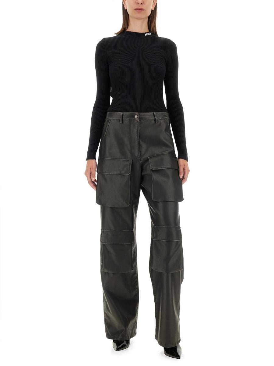 MSGM MAGLIA IN VISCOSA CON LOGO