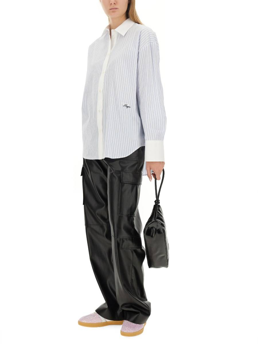 MSGM PANTALONE CARGO IN TESSUTO SOFT ECO LEATHER