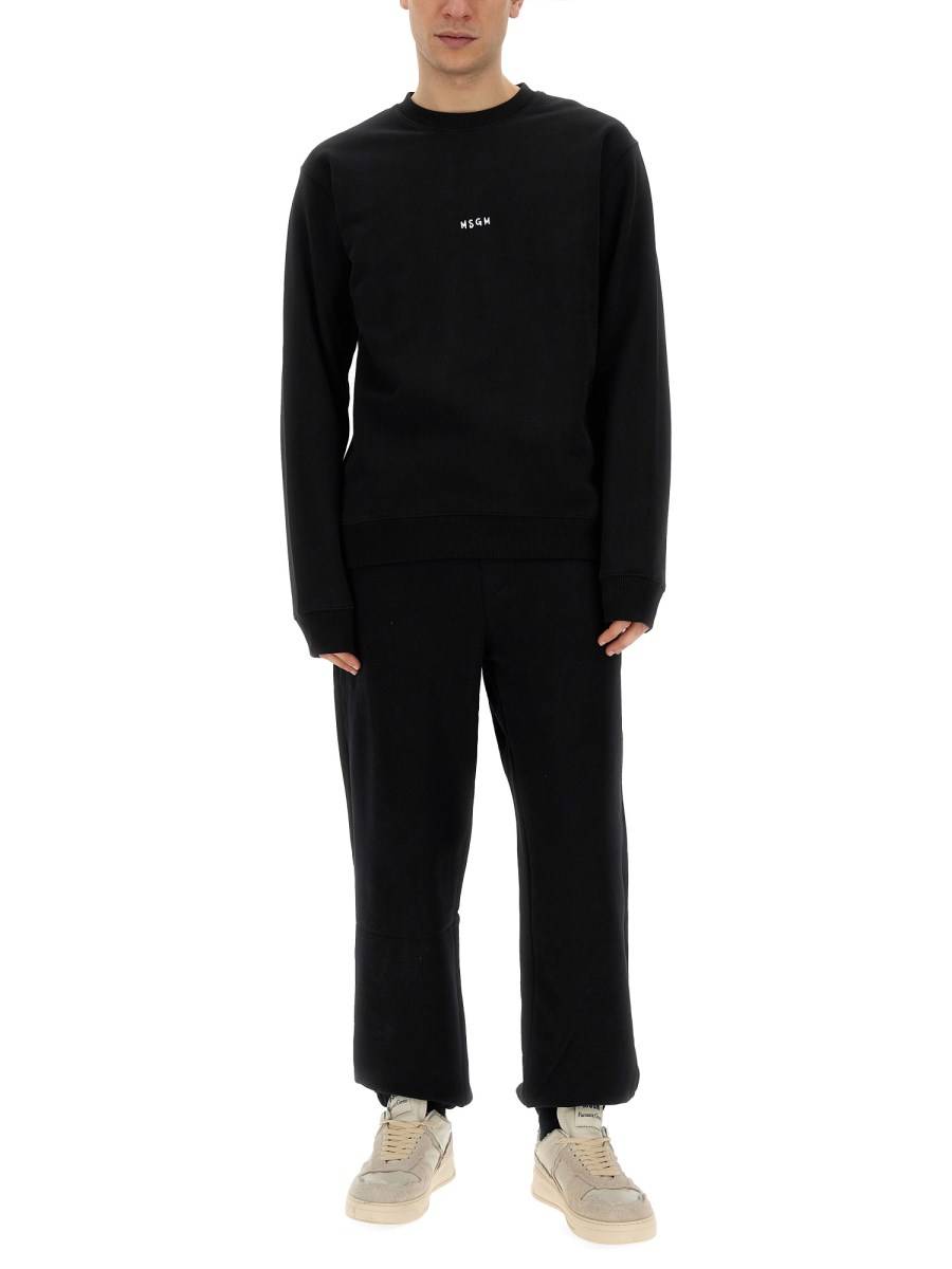 MSGM PANTALONE JOGGER IN COTONE CON LOGO