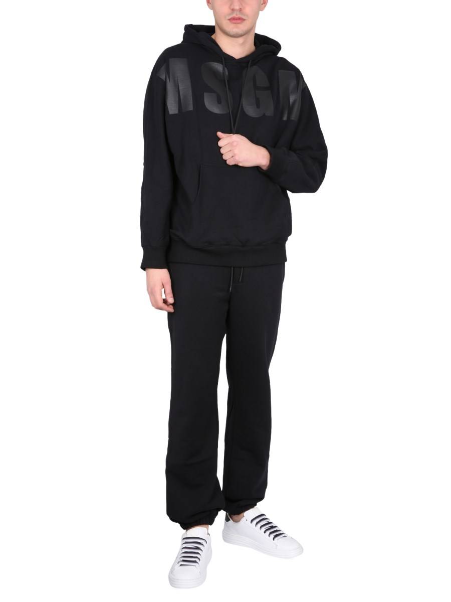 MSGM PANTALONE JOGGING IN COTONE CON MAXI LOGO