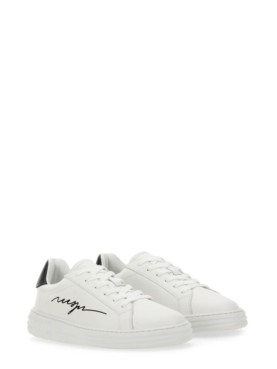 MSGM SNEAKER IN PELLE CON LOGO