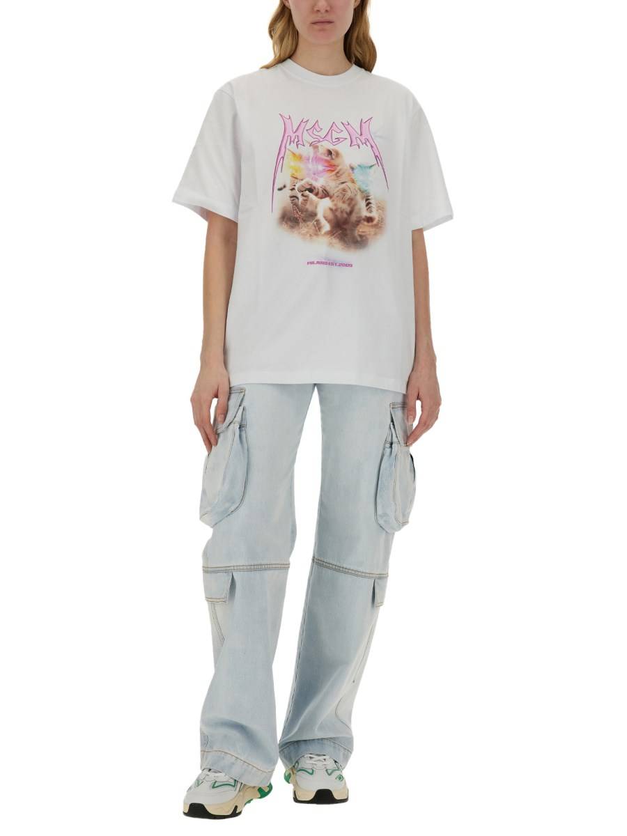 MSGM T-SHIRT CON STAMPA